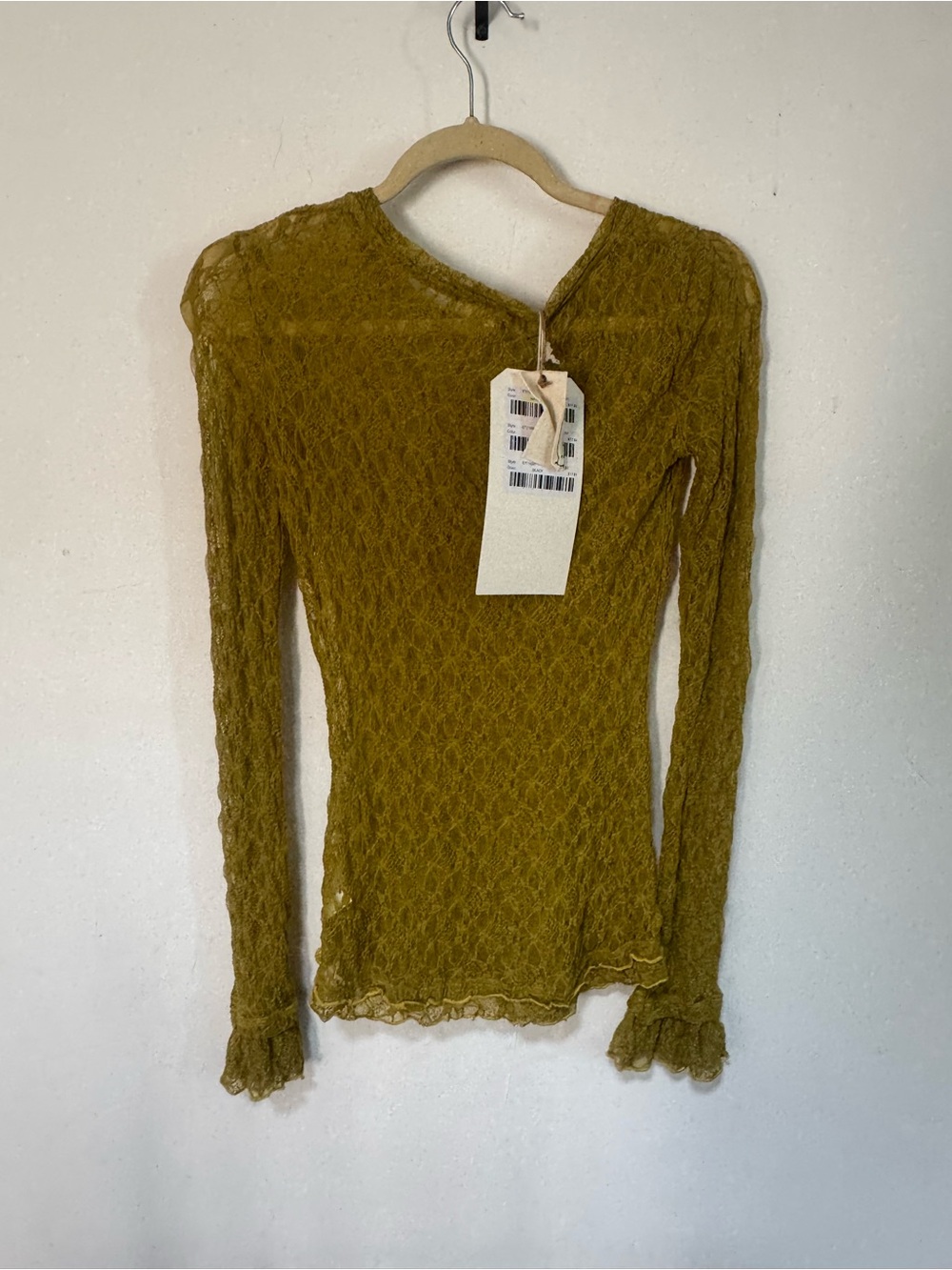 Women's Olive Lace Long-Sleeve lace Top